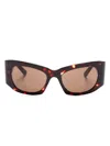 Balenciaga Butterfly-frame Sunglasses In 褐色