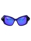 Balenciaga Injectate Blue Violet Sunglasses In Black