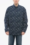 Balenciaga Button-down Printed Cotton Shirt With Monogram Pattern