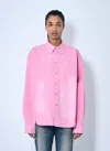 Balenciaga Denim Overshirt In Pink