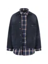 Balenciaga Button-fastening Check-pattern Jacket In Blue