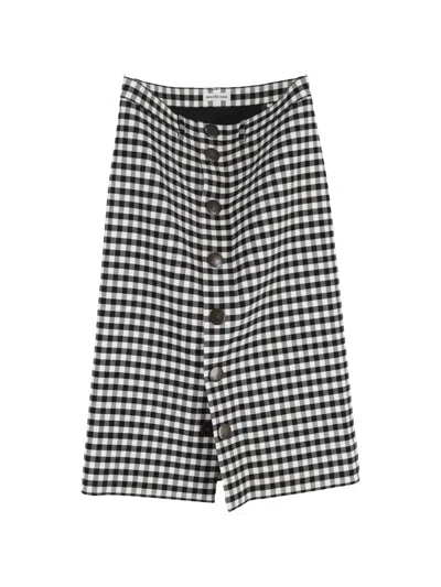 Pre-owned Balenciaga Button-up Midi Skirt In White