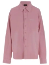 Balenciaga Buttoned Drop Shoulder Shirt In Pink