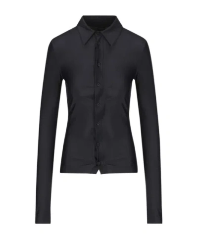 Balenciaga Buttoned Long-sleeved Shirt In Black
