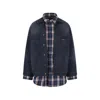 Balenciaga Button-fastening Check-pattern Jacket In Blue