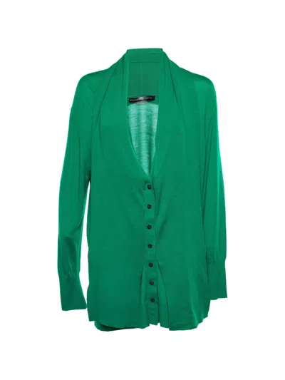 Pre-owned Balenciaga Button-front Cardigan In Green