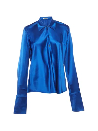 Pre-owned Balenciaga Button-front Long-sleeve Shirt In Blue