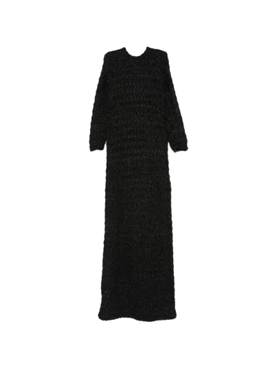 Pre-owned Balenciaga Button-up Maxi Dress In Black