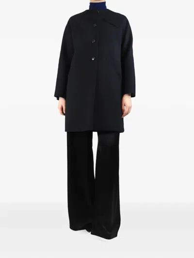 Pre-owned Balenciaga Button-up Wool Coat In Black