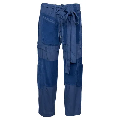 Pre-owned Balenciaga By Nicolas Ghesquiere S/s 2002 Blue Cotton And Corduroy Cargo Pants