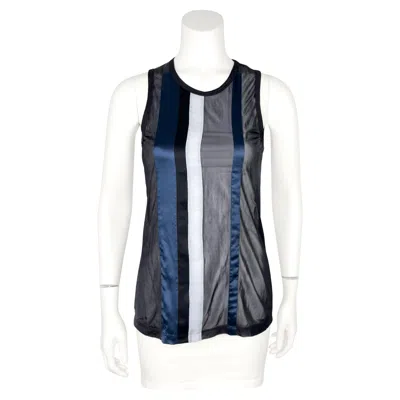Pre-owned Balenciaga By Nicolas Ghesquière Ss 2010 Runway Striped Semi Sheer Tank Top In Black