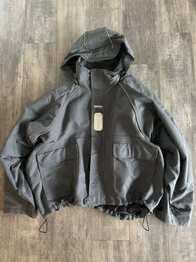 Pre-owned Balenciaga C Shape Parka Jacket In Grey