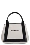 Balenciaga Md Navy Cabas Canvas Tote Bag In Green