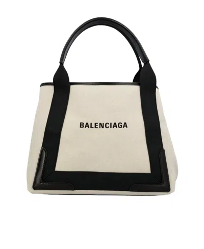 Balenciaga Cabas Logo Printed Tote Bag In Neutral