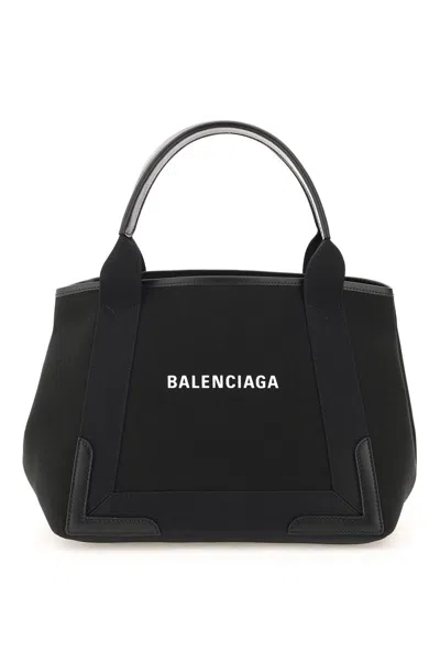 Balenciaga Cabas Navy Xs Bag In Black