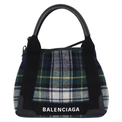 Pre-owned Balenciaga Cabas Wool Multicolour Wool Tote Bag Bag ()