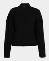 Balenciaga Cable Knit Logo Crew Neck Sweater In Black