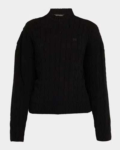 BALENCIAGA CABLE-KNIT CREWNECK SWEATER