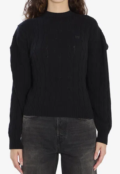 BALENCIAGA CABLE KNIT OVERSIZED SWEATER