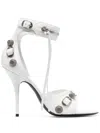 Balenciaga White Cagole Sandals With Studs In White