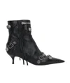 Balenciaga Cagole 50 Ankle Boots In Lamb Leather In Black