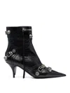 Balenciaga Pointed Toe Ankle Boots With Buckles And Studs In Multi