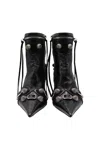 Balenciaga Pointed Toe Ankle Boots With Buckles And Studs