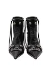 Balenciaga Pointed Toe Ankle Boots With Buckles And Studs In Black