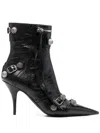 Balenciaga Cagole 50 Ankle Boots In Lamb Leather In Black