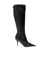Balenciaga Cagole 90mm Leather Boots In Black