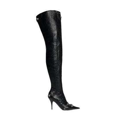 Balenciaga Cagole 90mm Over-the-knee Boots In Black