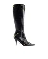 Balenciaga Cagole 90mm Pointed-toe Boots In Black