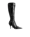 Balenciaga Cagole 90mm Pointed-toe Boots In Black
