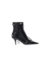 Balenciaga Cagole 50 Ankle Boots In Lamb Leather In Black