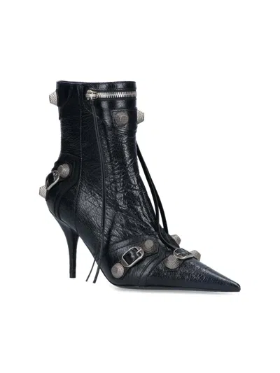 Balenciaga Cagole Ankle Boots In Black