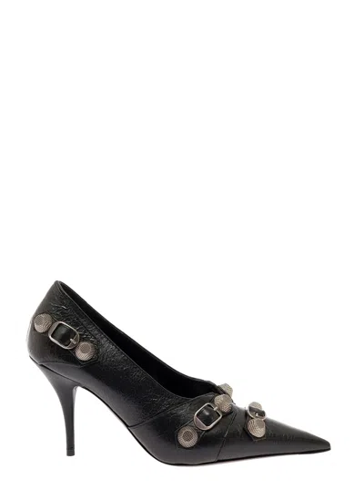 BALENCIAGA CAGOLE BLACK POINTED PUMP IN LEATHER WOMAN