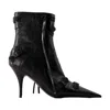 Balenciaga Cagole 50 Ankle Boots In Lamb Leather