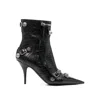 Balenciaga Cagole 50 Ankle Boots In Lamb Leather