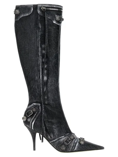 Balenciaga Cagole Boots And Ankle Boots Black In Printed