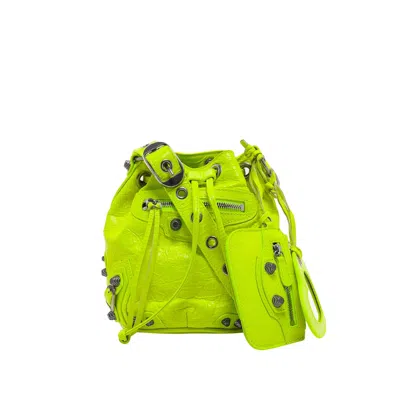 Balenciaga Cagole Bucket Bag In Yellow