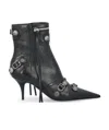 Balenciaga Cagole 50 Ankle Boots In Lamb Leather In Black