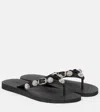 Balenciaga Women Black Rubber Cagole Thong Slippers
