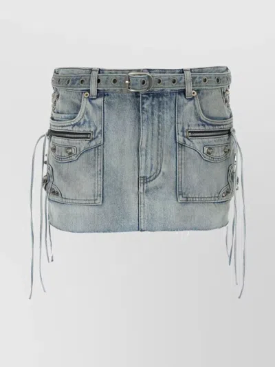 Balenciaga Denim Low-rise Mini Skirt In Blue