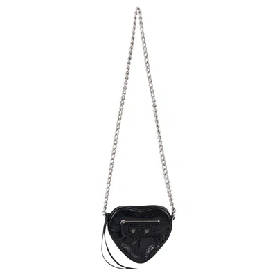 Pre-owned Balenciaga Cagole Heart Mini Bag 'black'