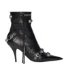Balenciaga Cagole 50 Ankle Boots In Lamb Leather In Black