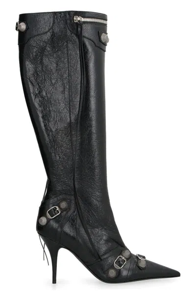 Balenciaga Cagole Leather Pointy-toe Boots