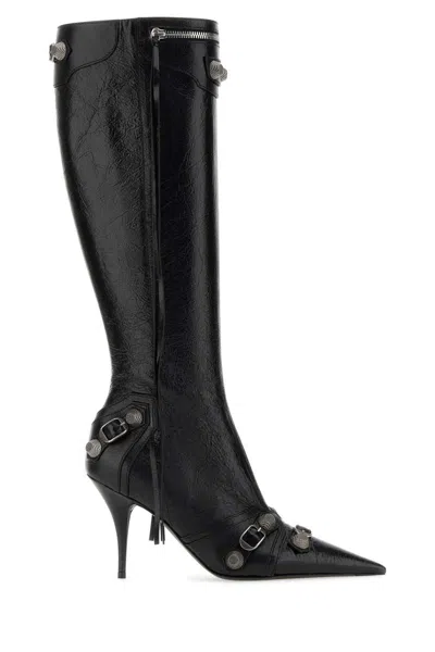 Balenciaga Cagole Leather Pointy-toe Boots