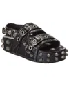 Balenciaga Cagole Leather Sandal In Black