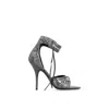 Balenciaga Leather Sandals With Metla Details In Gray