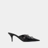 Balenciaga Cagole 90 Pointed Mules In Lamb Leather In Black
